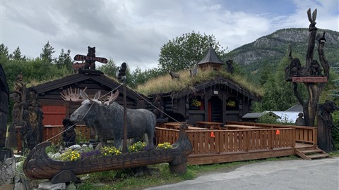 typické staré domy Norska