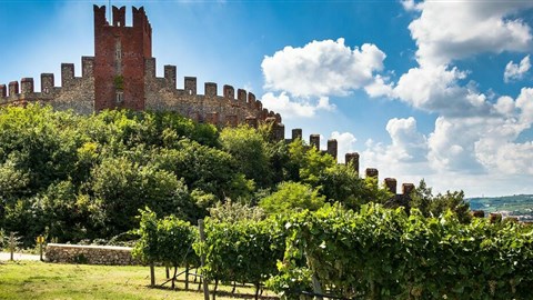 Malebné město Soave s vinicemi